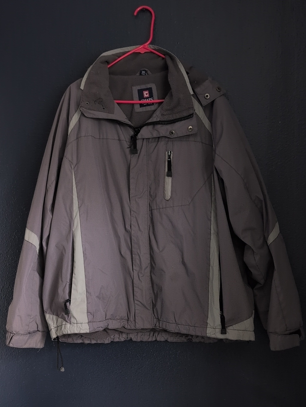 Chaps Men's Two-Tone Gray Windbreaker Jacket